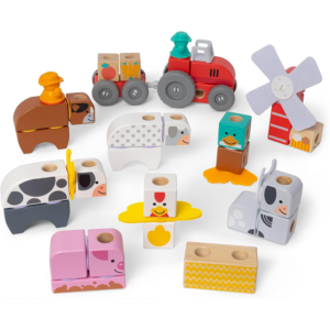 Melissa & Doug Blockables Farm & Farm Friends 2-Pack Bundle Set